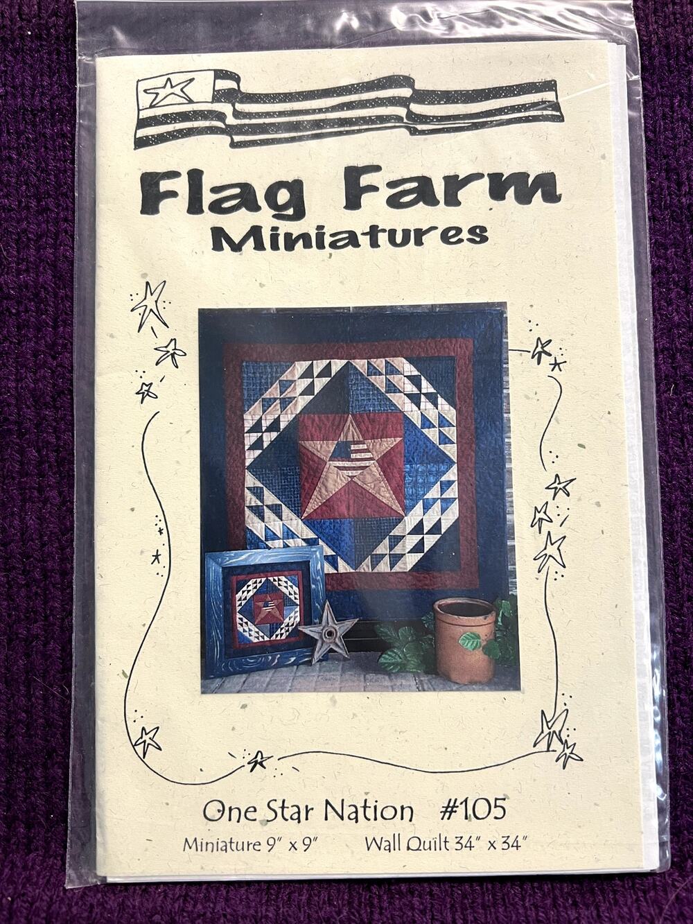 quilt pattern flag farm miniatures wall quilt #105